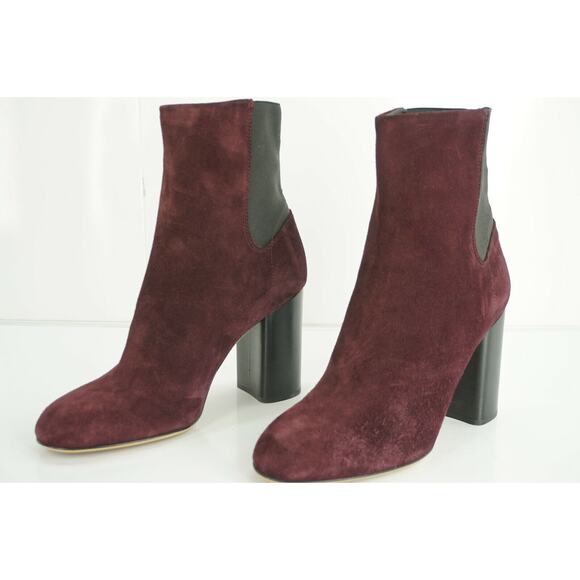 Rag & Bone Agnes Wine Suede Leather Heels Ankle Boots  Stretch  Chelsea - Picture 7 of 11